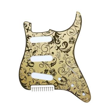 Imagem de OVSAL Protetor de palheta de guitarra de aço inoxidável, 11 furos, SSS, bobina única, potenciômetro de 3/20.3 cm, pickguard de guitarra elétrica de metal compatível com peças de substituição de
