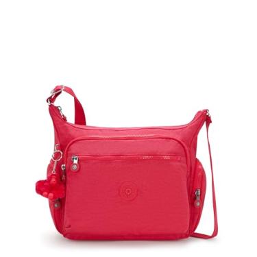 Imagem de Kipling Bolsa tiracolo feminina Gabbie, bolsa leve para o dia a dia, bolsa de ombro casual, Resort Pink, 7.25''L x 11.75''H x 14''D