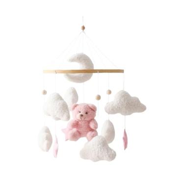 Imagem de Rrlihjgu Móbile para Berço | Com Ursinho e Nuvens,Brinquedo Sensorial Romântico, Rotação 360 Graus para Meninos Meninas Bebés Quarto Infantil