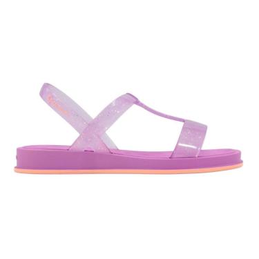 Imagem de Sandália Rasteira Infantil Ipanema 27424 Glow Trendy Lilas e Rosa Glitter