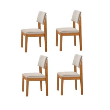 Imagem de Kit 4 Cadeiras para Mesa de Jantar Estofada - Jade - LJ Móveis