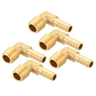 Imagem de Kozelo Pacote com 5 acessórios de mangueira de latão para mangueira de 5/40.6 cm para conexões macho NPT de 1/10.2 cm para máquinas domésticas, banheiras de massagem e sistemas de irrigação