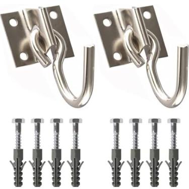 Imagem de Kit Gancho para Rede em Aço Reforçado com Parafusos e Buchas – Instalação Segura e Completa - Produto Premiun