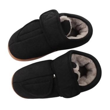 Imagem de Pantufas de inverno para casa ajustáveis com gancho e laço sapatos para uso doméstico, antiderrapante, aconchegante, para homens, mulheres, ambientes internos, externos, diabéticos, pés inchados