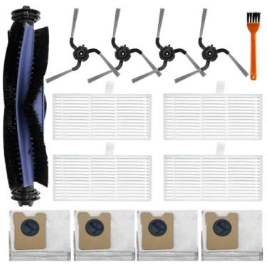 Imagem de Acessórios C10, peças de reposição compatíveis com aspirador de pó robô Eufy C10, 1 escova principal, 4 filtros HEPA, 4 escovas laterais, 4 sacos de pó
