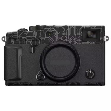 Imagem de Adesivo de capa de câmera X Pro3 para FujiFilm X-Pro3 protetor de câmera película protetora de pele decoração e resistência ao desgaste XPro3 (titânio de circuito + couro preto)