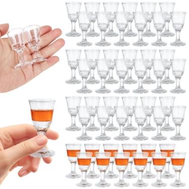 Imagem de LDHHYH Pacote com 48 mini copos de shot, mini copo de vinho de 10 ml com base, copo de vinho de vidro transparente para vinho, tequila, uísque, bebidas espirituosas