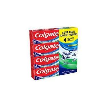 Imagem de KIT COM 4 - Creme Dental Colgate Tripla Ação Menta Original 120g - 4 u