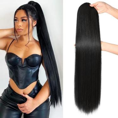 Imagem de Extensões de rabo de cavalo SEIKEA com cordão longo e reto 80 cm