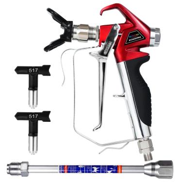 Imagem de DUSICHIN Pistola de Pintura Airless 3600 PSI Reversível 517 Bico Protetor Junta Giratória com Poste de Extensão de 10" para Titan Graco Airless Paint Pulverizadores Aftermarket