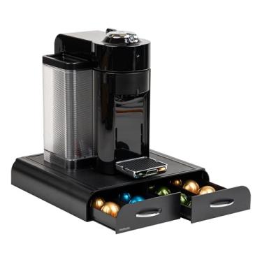 Imagem de Mind Reader Organizador de cápsulas de café de dose única com 2 gavetas, compatível com 18 cápsulas Vertuoline (229,8 ml) ou 72 cápsulas originais Nespresso (39,9 ml), plástico, 33,25 (C) x 32,75 (L
