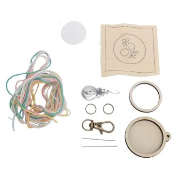 Imagem de YOUTHINK Kitchain de Bordado para Bordados de Ferramentas, Madeira Compensada Brilhante de álamo, Kit de Artesanato Portátil Com Borla, Conjunto Completo para Iniciantes para Iniciantes, Crianças Artesanais de Madeira Mini de de