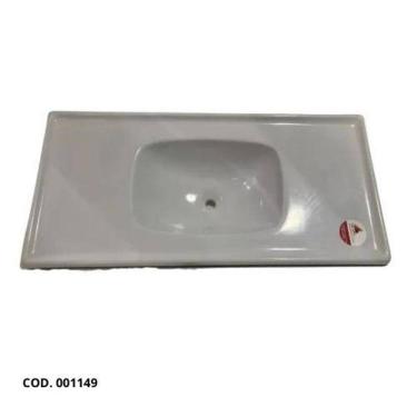 Imagem de Pia de Cozinha 1,00 X 0,50m Branco Granitado Fibra - FORTMÁRMORE