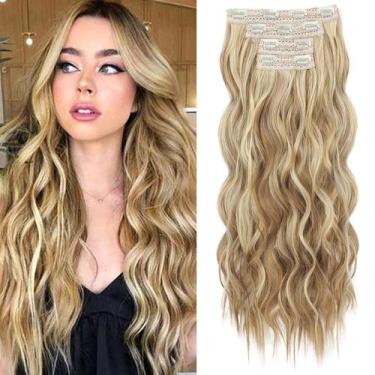 Imagem de Extensões de cabelo REECHO HE003 60 cm de comprimento Beach Waves Blon