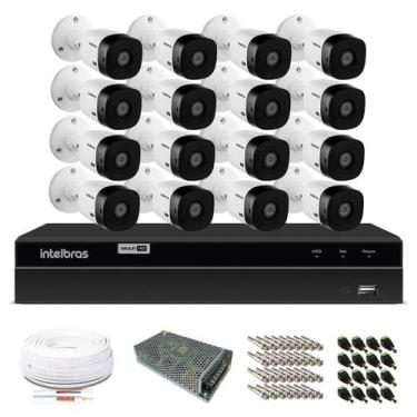 Imagem de Kit Monitoramento Intelbras com 16 Câmeras de Segurança 720p, Sem HD