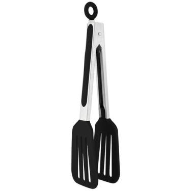 Imagem de Kit com 2 Pegador Espátula em Aço Inox e Silicone - Yaay, Preto