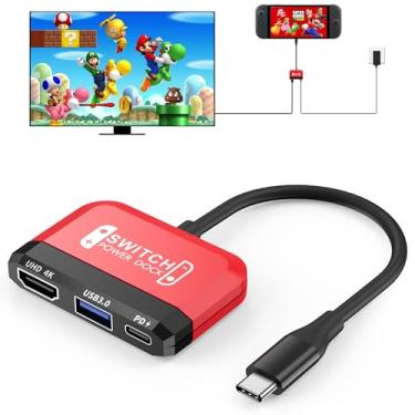 Imagem de Mini Switch 3 em 1 para TV Dock com HDMI 4K, USB 3.0 e 100W USB-C PD Carregamento Portátil Dock para Switch2/OLED