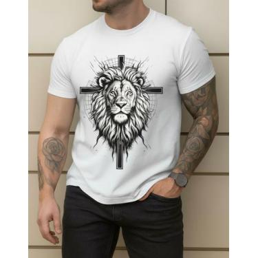 Imagem de Camiseta Masculina Estampa Leão 100% Algodão Premium Estilo - Versitz,