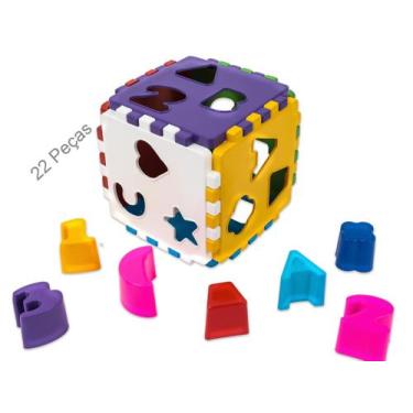 Imagem de Cubo Educativo Divertido Bloco Encaixar 22 Peças Grandes Para Bebê - I
