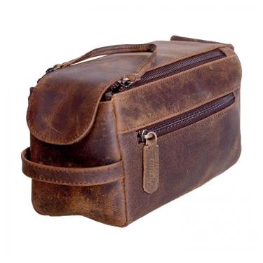 Imagem de Necessaire Masculina de Couro, KOMALC, Marrom