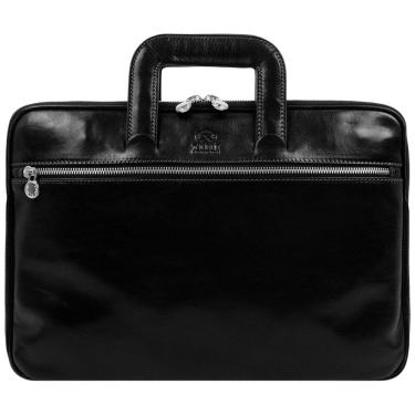 Imagem de Bolsa Maleta de Couro Masculina para Laptop, TIME RESISTANCE, Preto