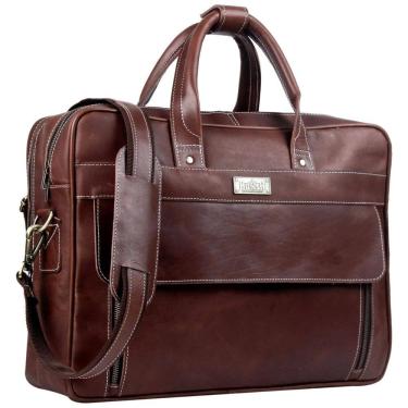 Imagem de Bolsa, Pasta de Couro Masculina para Laptop, HULSH, Marrom
