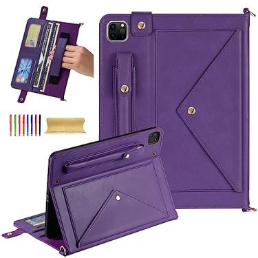 Imagem de Dteck Capa para iPad Pro de 11 polegadas 2022/2021/2020/2018, capa para iPad Air 5/4 de 10,9 polegadas 2022/2020, capa de mão inteligente com suporte de couro sintético premium, porta-lápis, alça