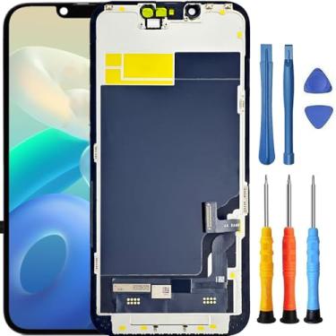 Imagem de Foufinin Kit de substituição de tela para iPhone 13 para iPhone 13 A2482 A2631 A2633 A2634 A2635 para iPhone 13 Display LCD Touch Digitizer Assembly com ferramentas