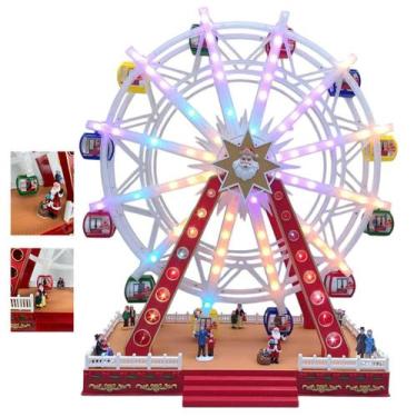 Imagem de Roda Gigante Natal Natalino Papai Noel LED Enfeite Musical Giratorio C