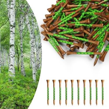 Imagem de Amy Sport Golf Tees Madeira de Bétula Ocidental 5X Mais Durável 5X Mais Forte Valor Pacote com 50 3 1/2 2 3/4 3 1/4 Polegadas, Redução de Fricção de Madeira de Longa Duração, Base Giratória Alta e