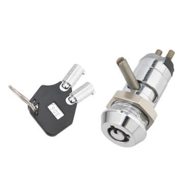 Imagem de Milageto Interruptor de Botão de Pressão com Trava de Chave de 12 Mm, Eletrônico Multifuncional Faça Você Mesmo com 2 Chaves, Trava de Chave Elétrica para Carr