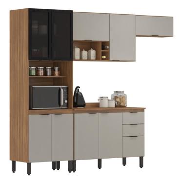 Imagem de Cozinha Modulada Firenze 10 Portas 2 Gavetas Amêndola/nude Demobile Amendola/nude Prime Tx