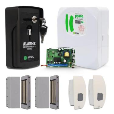 Imagem de Kit Carregador F5000 Fechadura Eletroímã Botoeira Alarme - Ipec