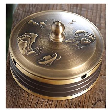 Imagem de Cinzeiro de ervas daninhas cinzeiro de cobre, personalidade criativa, casa, sala de estar com tampa, escritório grande, estilo chinês cinzeiros para cigarros