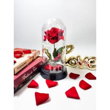Imagem de Luminária Cúpula A Bela E A Fera A Rosa Encantada Presente para namora