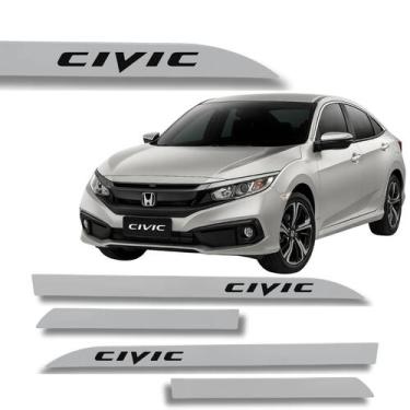 Imagem de Friso Porta Honda Civic Original Prata Global 2015 à 2021