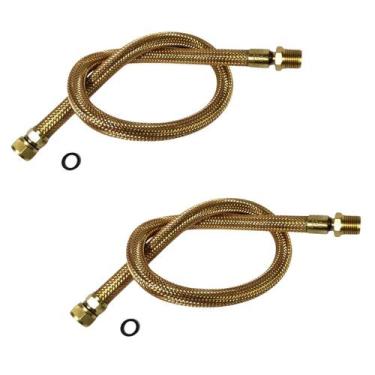 Imagem de Kit 2un Mangueira de cobre para gás 80cm 1/2" Gás Encanado Selo Inmetr