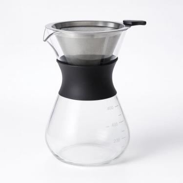 Imagem de Cafeteira Vidro Borossilicato 400ml Filtro Aço Inox Silicone
