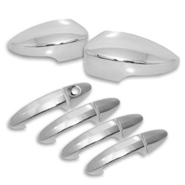 Imagem de Kit Aplique Cromado Maçaneta Retrovisor Com Pisca Ford Ecosport 2013 à 2017