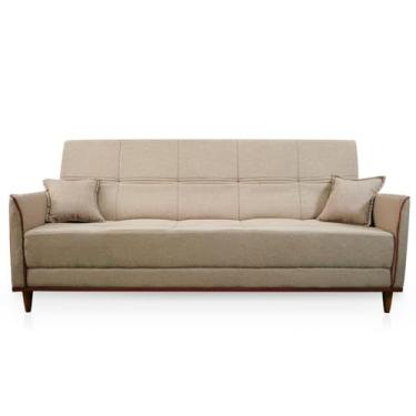 Imagem de Sofá-cama Retrátil 2m, Bege Linho - Conforto e Sofisticação para seu Espaço