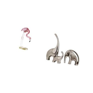 Imagem de Fenteer Estátua de Cerâmica de Resina de Elefante Flamingo, Escultura de Pássaro, Animal, Arte Moderna, Decoração de Casa, Estatueta de Jardim, Suporte de Met