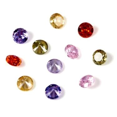 Imagem de 50 peças minúsculos cabochão de zircônia cúbica facetada 2,5 x 1,7 mm cabochão de diamante multicolorido apontado para trás cristal solto CZ gemas para arte de unhas, artesanato, faça você mesmo