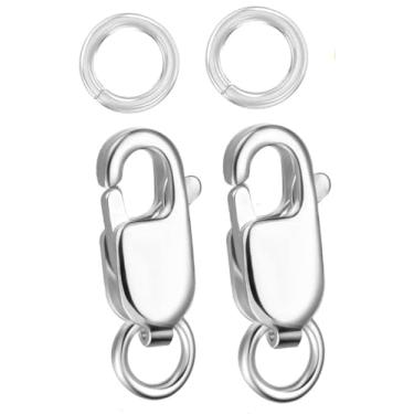 Imagem de Fecho de garra de lagosta grande com anéis fechados de colar de ouro e prata para fabricação de joias