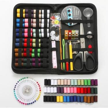 Imagem de Kit de costura 172 peças com estojo, suprimentos de costura portátil para viajantes em casa, adultos, iniciantes, emergências, contém linha, tesoura, agulhas, fita métrica