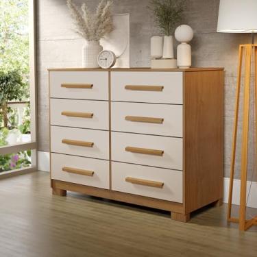 Imagem de Cômoda Fazzio Lara 8 Gavetas Freijó Nature/Off white