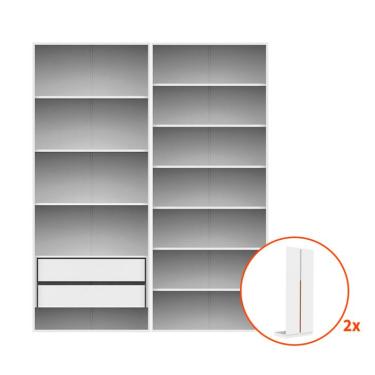 Imagem de Guarda-Roupa Modulado com Prateleiras New Tuyo 2 Portas Articuladas 2 Gavetas Branco 180 cm