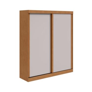 Imagem de Guarda-Roupa Solteiro Zeine sem Pés 2 Portas 2 Gavetas Off White e Amêndoa