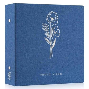 Imagem de Álbum de fotos Lanpn 10x15cm 600 bolsos, capa de linho azul