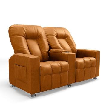 Imagem de Poltrona Reclinável Para Cinema 2 Lugares Sora Pu Fh1 - D'rossi Cor Whisky