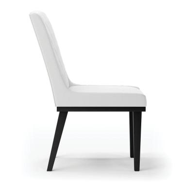 Imagem de Cadeira Sala De Jantar Base Madeira Preto Kit 10 Sofia Sintético D03 - D'rossi Cor Branco